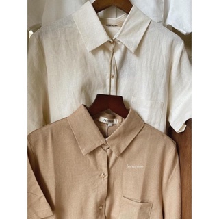 Áo sơ mi cộc tay linen