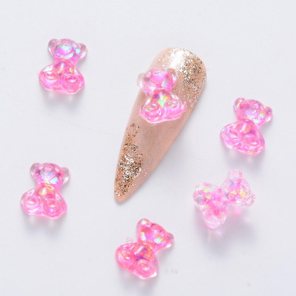 Phụ Kiện Nail - 2 Charm Gấu 3D Trang Trí Móng