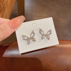 Bông Tai Hình Bướm Bằng Bạc Đơn Giản Sang Trọng Dễ Phối Đồ