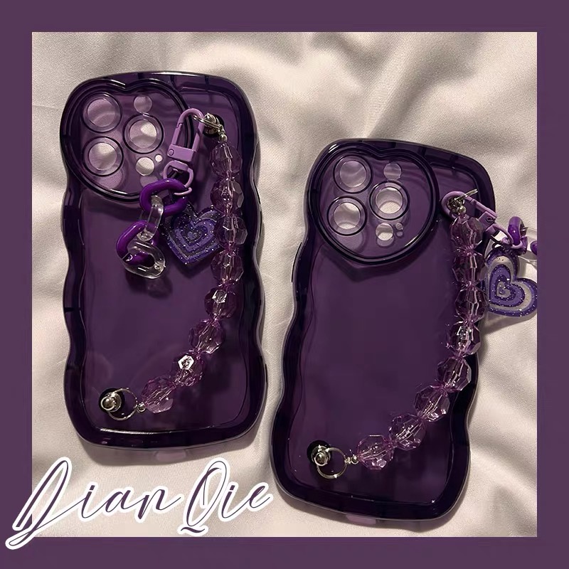 Ốp Điện Thoại tpu Mềm Trong Suốt Họa Tiết Trái Tim Phối Dây Xích Cho Iphone 12 pro max 11 pro max xs max xr x 13promax