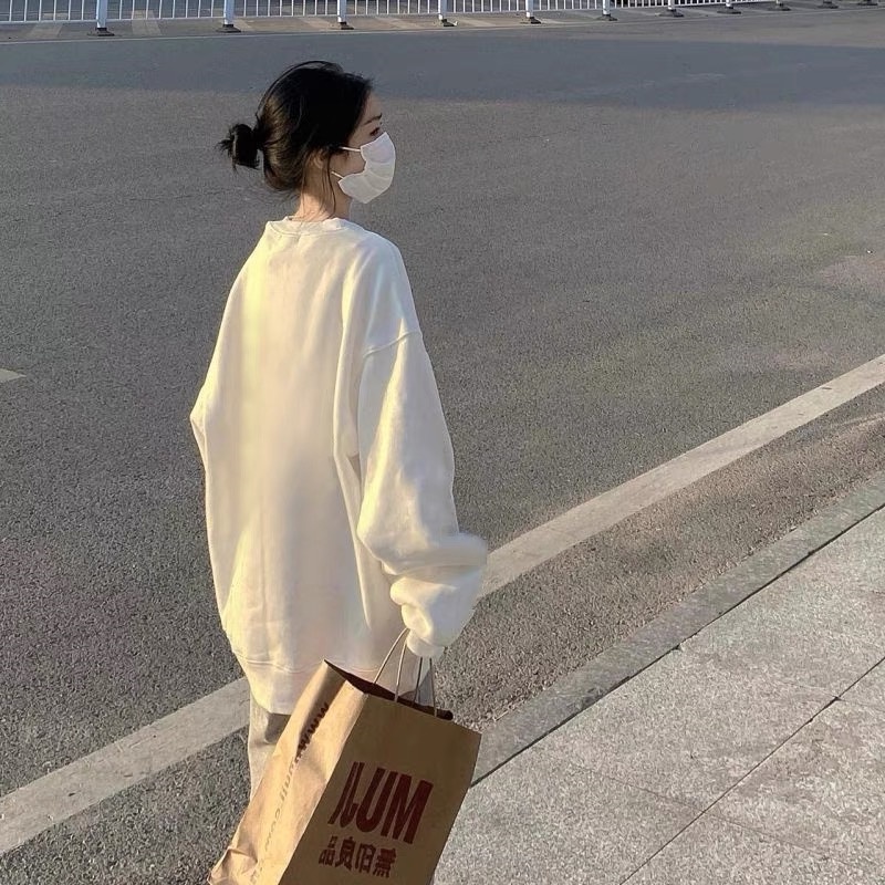 NRVP Áo Thun Tay Dài Oversize In Họa Tiết Phong Cách Hàn Quốc Thời Trang Cho Nam Và Nữ