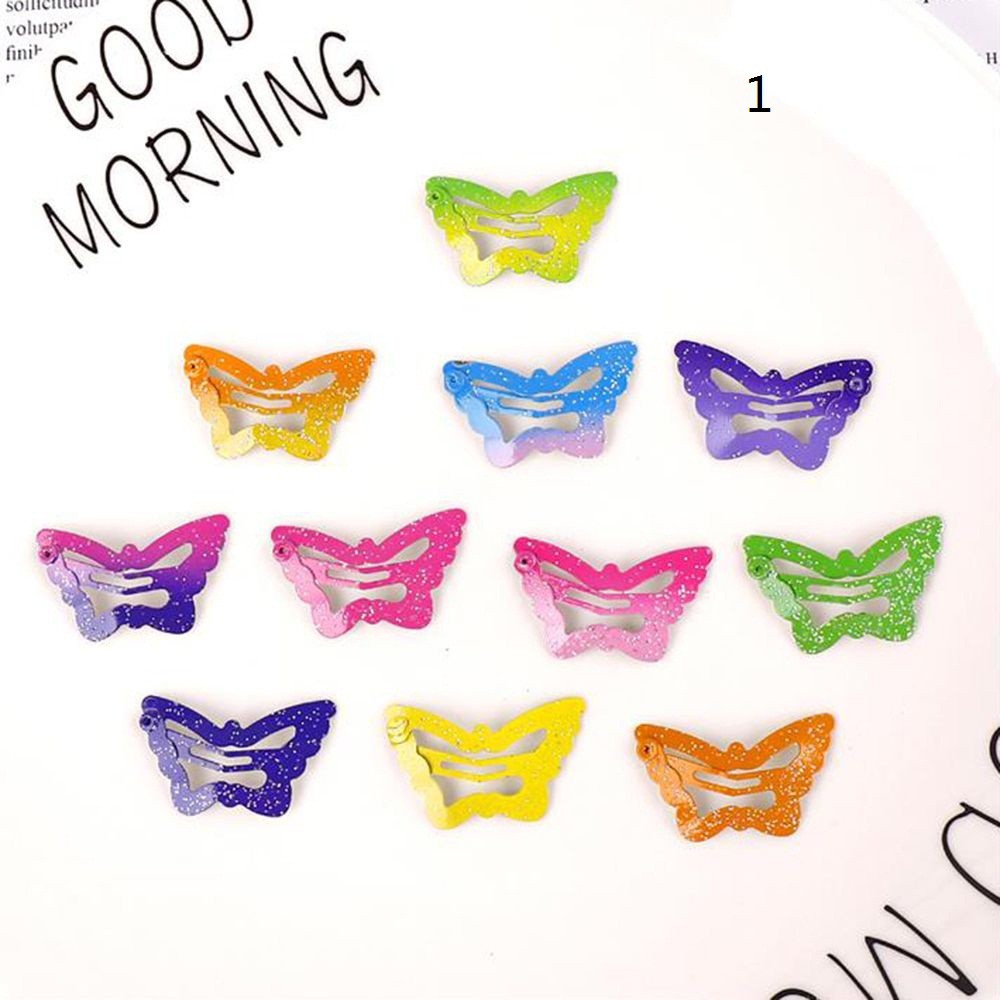 Set 12 kẹp tóc hình ngôi sao/bươm bướm dễ thương dành cho bé gái