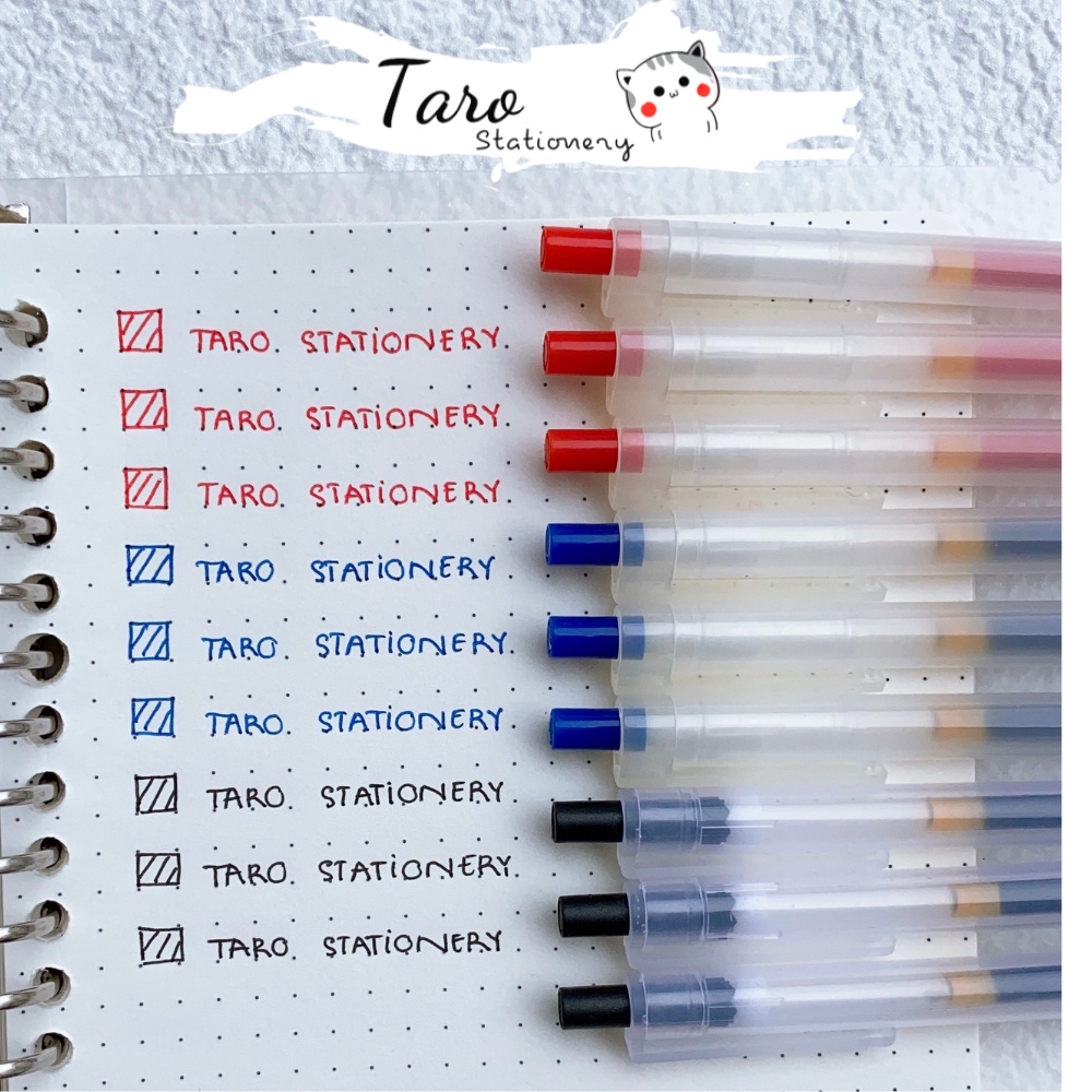 Bút Muji bản Dupe Muji bút gel xanh đỏ đen 0.5mm Take Note tiện dụng A05 Taro Stationery