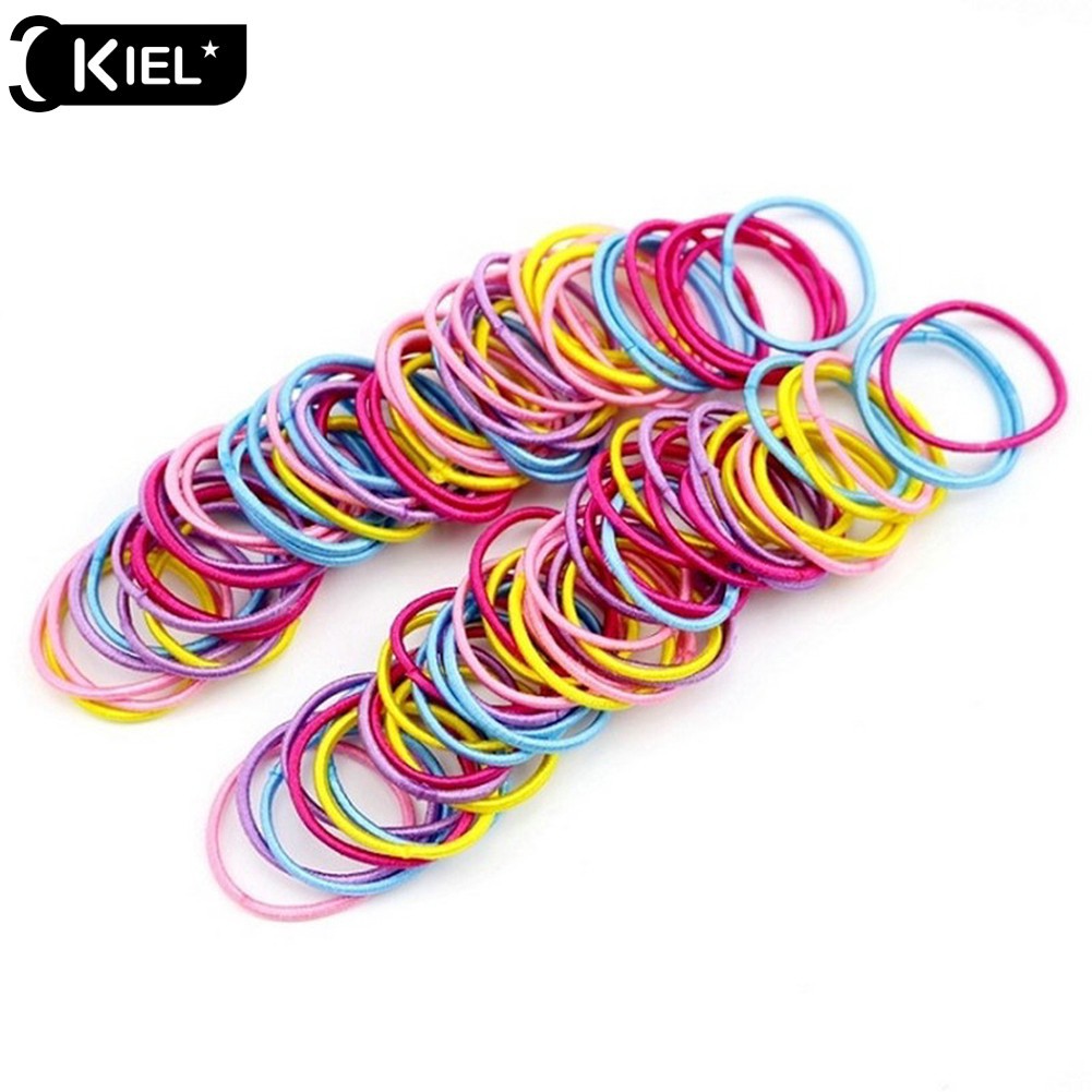 Set 100 dây chun buộc tóc cho bé gái tiện dụng