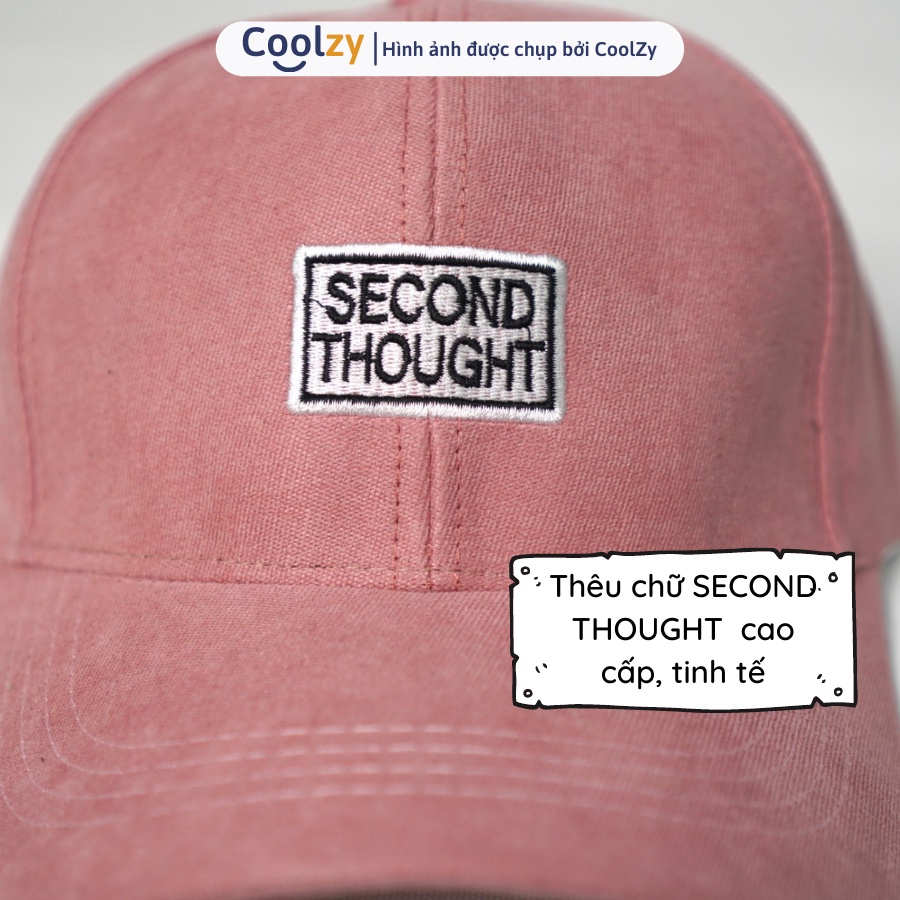 [Mã FAMARAL1 giảm 10K đơn 50K]Mũ lưỡi trai ❤️ Nón kết thêu chữ SECOND THOUGHT phong cách Ulzzang form unisex nam nữ N02