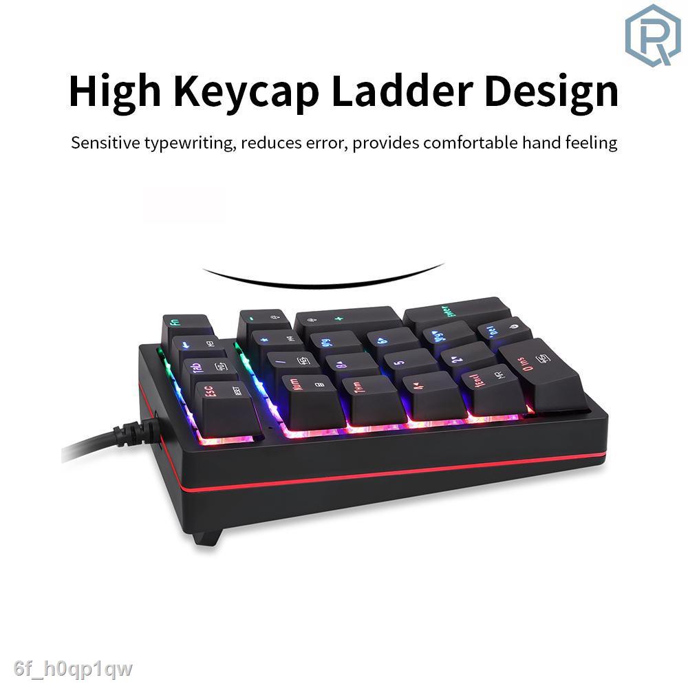 Siêu rẻ Bàn phím cơ Motospeed K24 21 phím có dây với 13 hiệu ứng đèn RGB