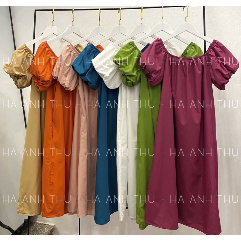 Váy Tay Bồng Trễ Vai Tay Bồng Thiết Kế