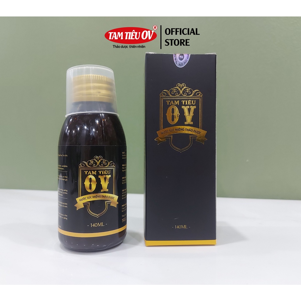Tam tiêu OV nước xúc miệng thảo dược ngăn ngừa Hôi Miệng hiệu quả, chính hãng Đỗ Quang Vịnh, lọ 140ml