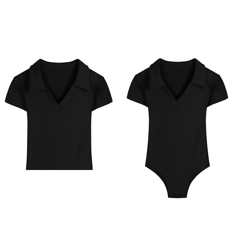 [ BIKINI] Áo Liền Quần Bodysuit cổ polo Ôm Body Trơn Quyến Rũ Thời Trang Mùa Hè Nóng Bỏng | BigBuy360 - bigbuy360.vn