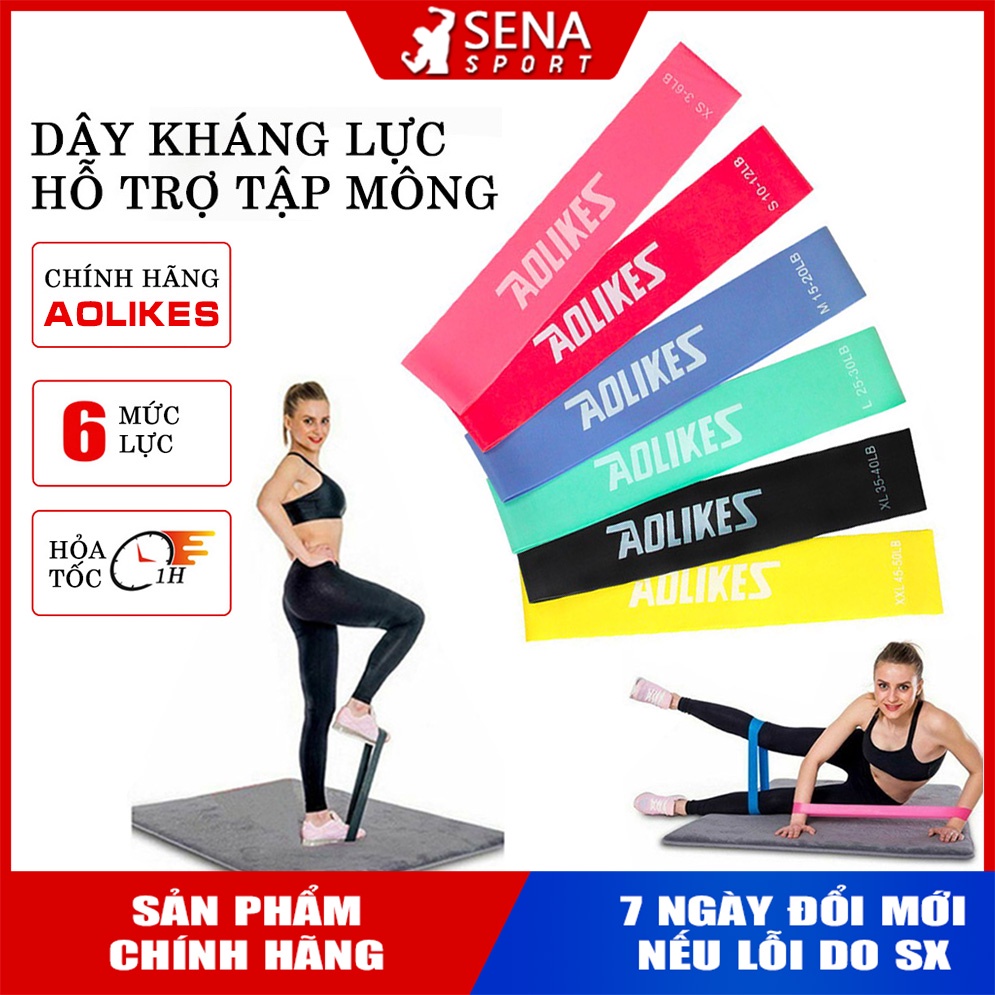 Dây Miniband Cao su kháng lực Aolikes hỗ trợ tập mông hiệu quả (Combo)