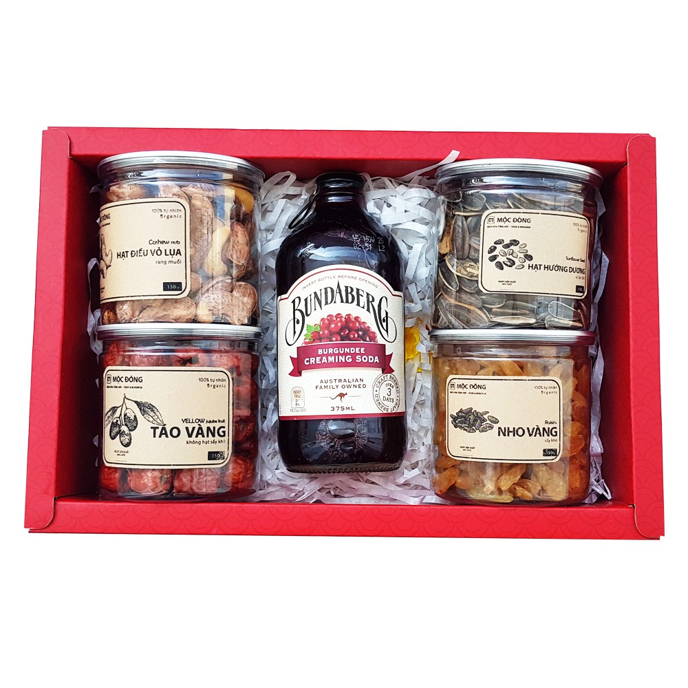 [Hộp quà Tết 2022] Khỏe Như Ý - HỘP QUÀ 5 MÓN QUẢ - HẠT – NƯỚC ÉP kèm túi giấy | BigBuy360 - bigbuy360.vn