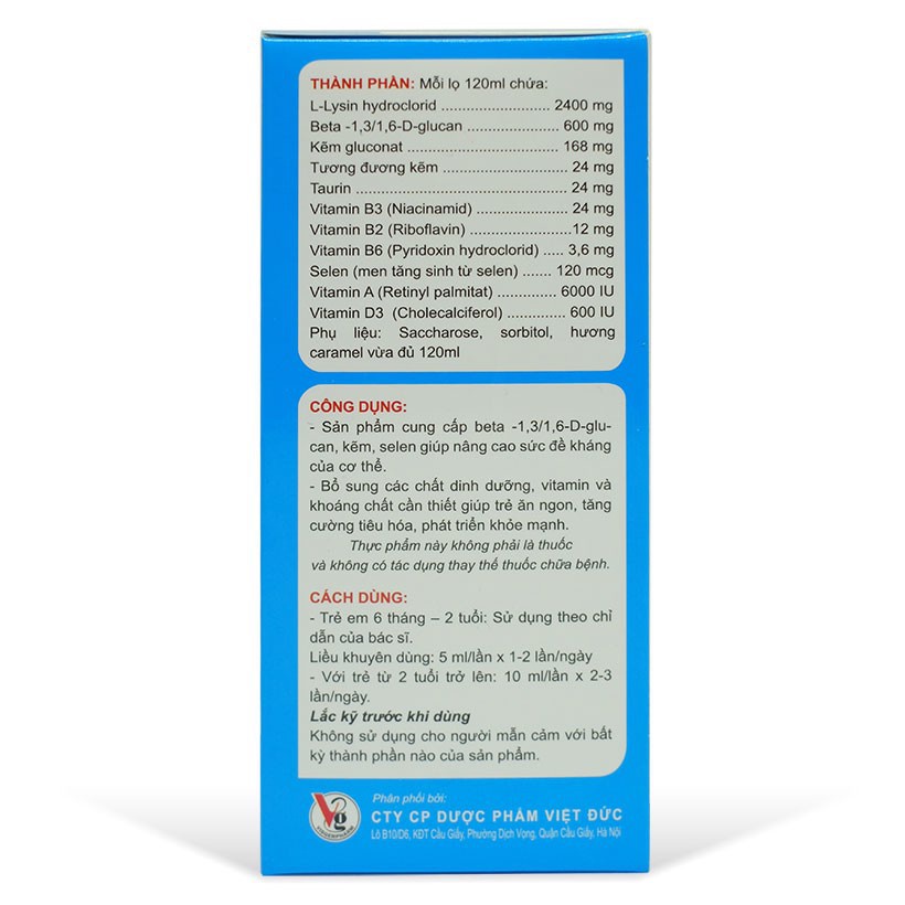 Siro ăn ngon cho bé Hkids hỗ trợ tiêu hóa, tăng sức đề kháng lọ 120ml