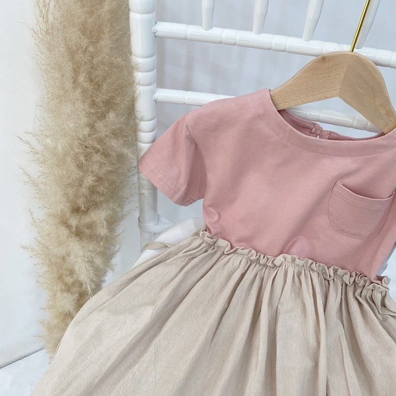 Đầm Cho Bé Mick and Milk 1,2,3,4,5,6,7 Tuổi Váy Trẻ Em Công Chúa Dễ Thương