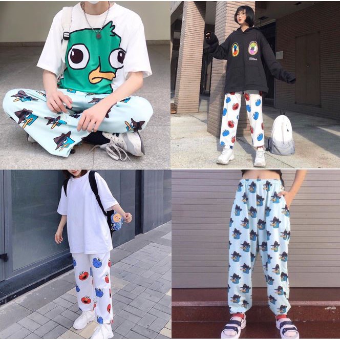 QUẦN DÀI CARTOON HOẠT HÌNH UNISEX NAM NỮ PERRY ELMO Q-015 | BigBuy360 - bigbuy360.vn