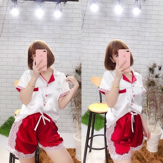 đồ bộ pijama lụa nữ mặc nhà