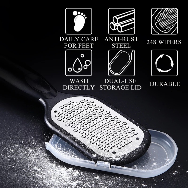1 Dụng cụ chà gót chân làm sạch da chết bằng inox cứng chăm sóc sức khỏe cho nam và nữ