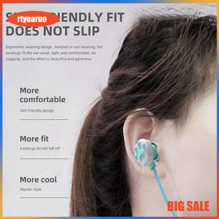 Earbud Gamer In-ear Cartoon Cat Claw Earphones Wire In Ear Earphone With Mic