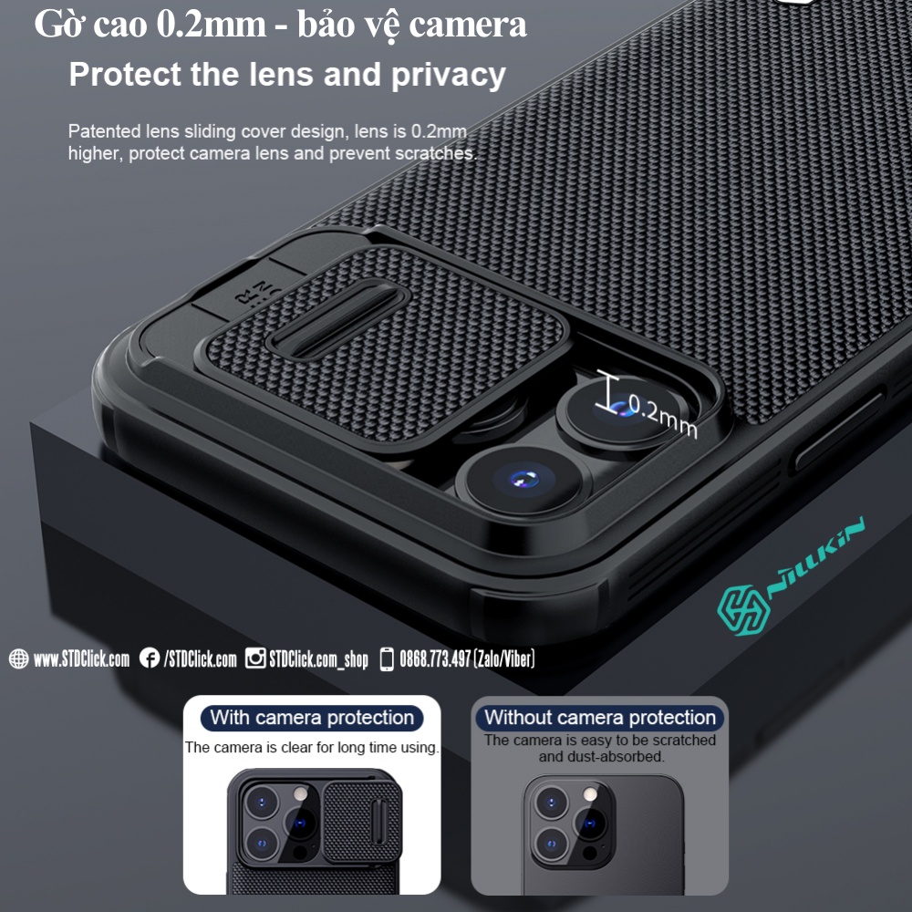 ỐP LƯNG IPHONE 13 PRO NILLKIN TEXTURED PRO NYLON FIBER BẢO VỆ CAMERA CHÍNH HÃNG
