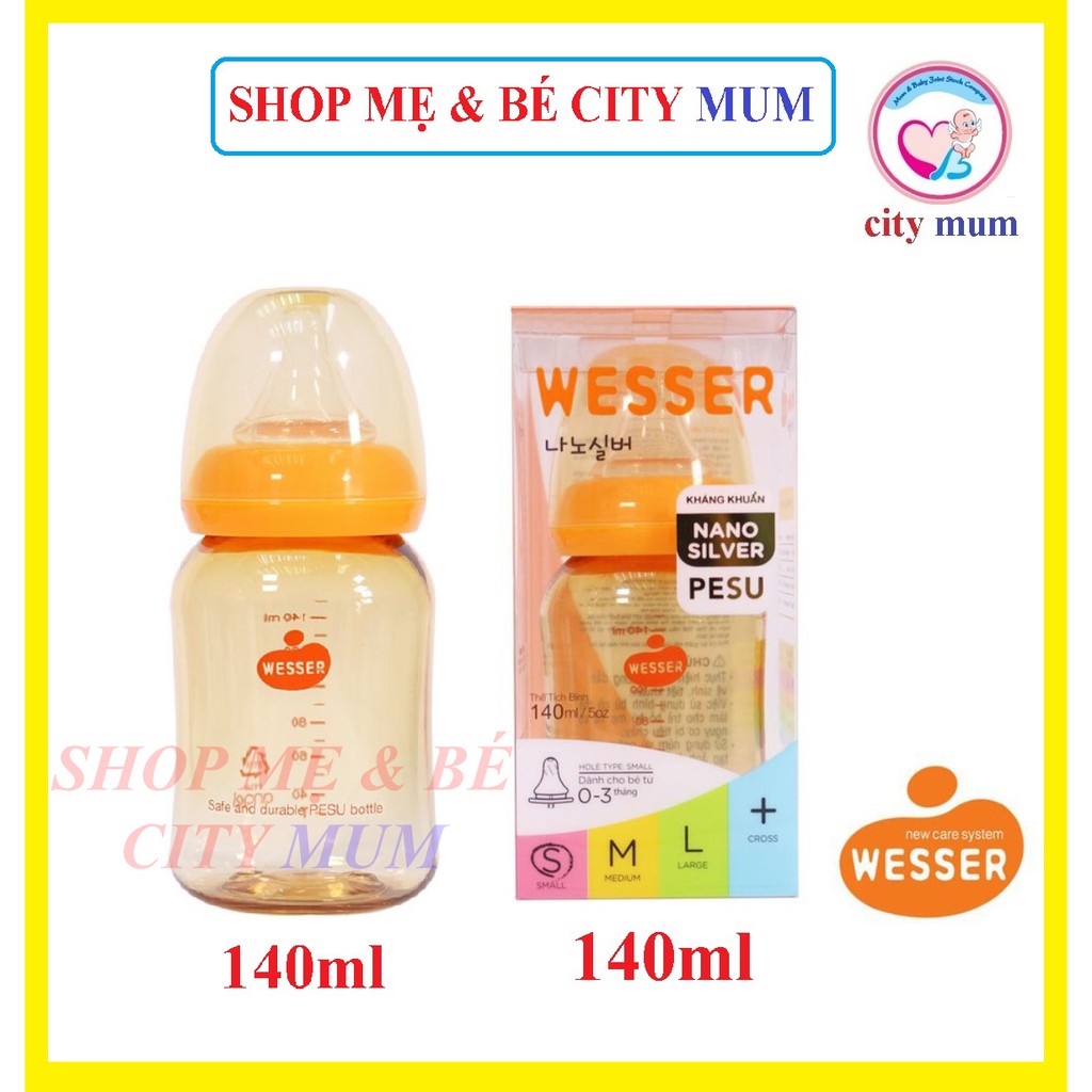 COMBO 3 BÌNH SỮA WESSER PEPSU CAO CẤP 60ML+140ML + 240ML
