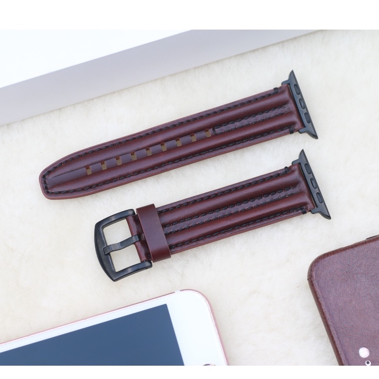 Dây Da Bò Sinewy phong cách Bụi bậm, Hầm hố dành cho Apple Watch Size 38mm / 40mm / 42mm / 44mm