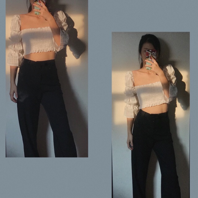 Croptop tay phồng