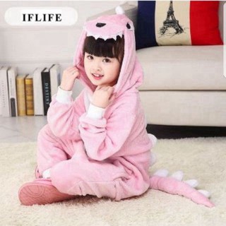 Bộ đồ thú khủng long hồng cho bé yêu 45 95