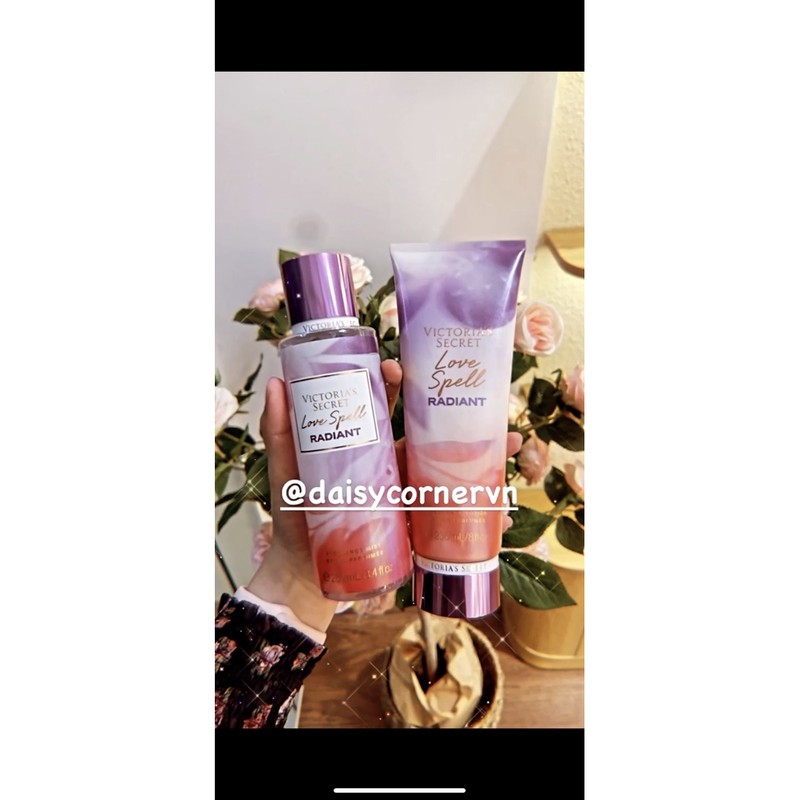 Radiant - Xịt thơm Body Mist Victoria’s Secret - Love Spell - Velvet Petals - Pure Seduction