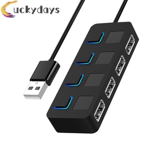Luckydays usb 2.0 hub multi 4 ports splitter expander usb power adapter for laptop pc
