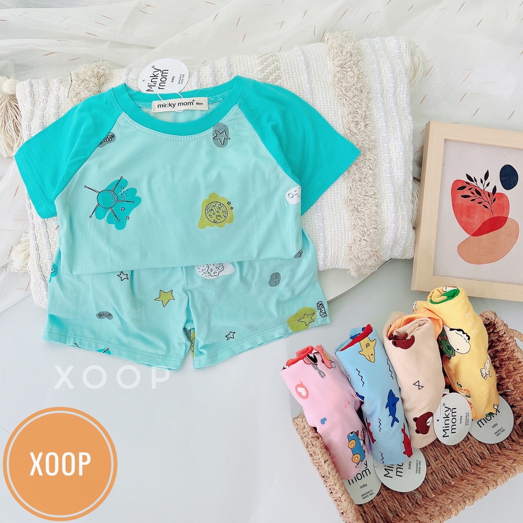 ( Nhí 8-18kg) Bộ cộc thun lạnh hàng minky mom họa tiết cá mập cho bé ( SP002154 ) shop phúc yến