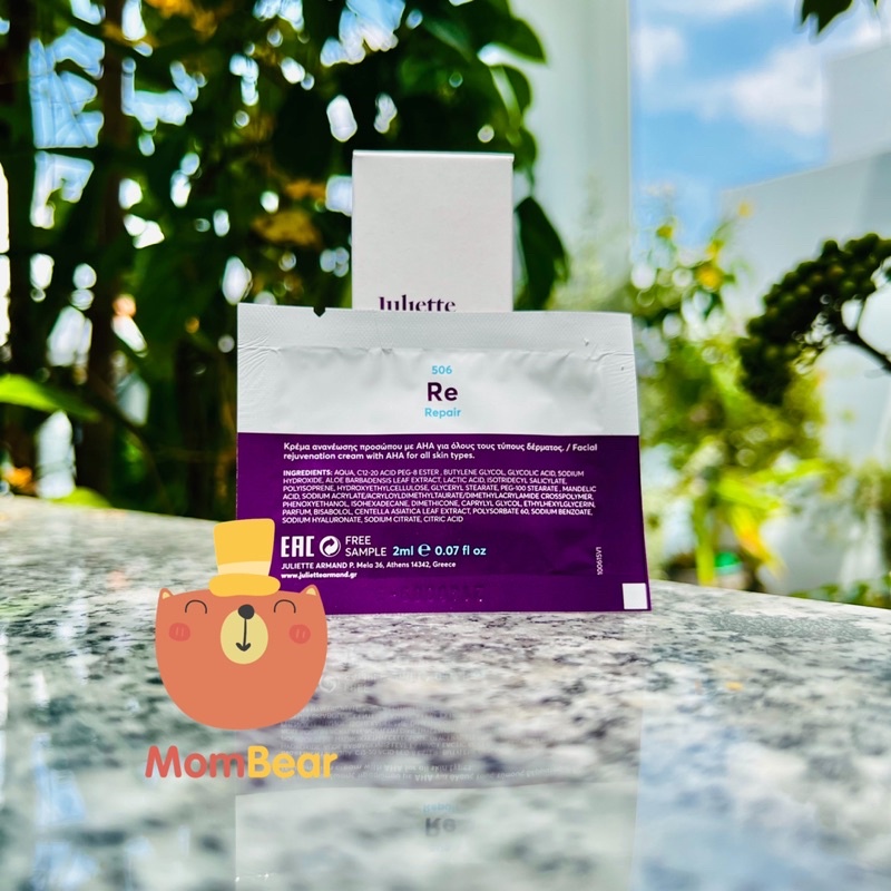 Kem dưỡng trẻ hoá da ngừa mụn nám - Aha smoothing cream juliette armand 2ml