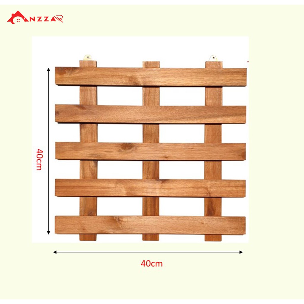 Kệ gỗ treo tường ban công treo hoa, chậu cây, kệ trang trí Anzzar, giá gỗ thông treo tường trang trí ban công