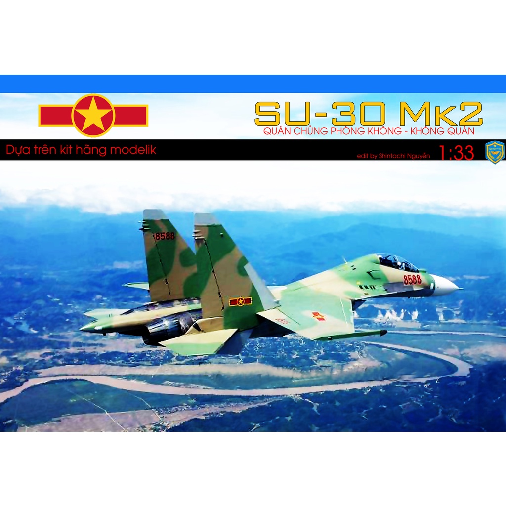 Mô hình giấy 3D quân sự Máy bay SU-30Mk2 phiên bản KQND Việt Nam tỉ lệ 1/72