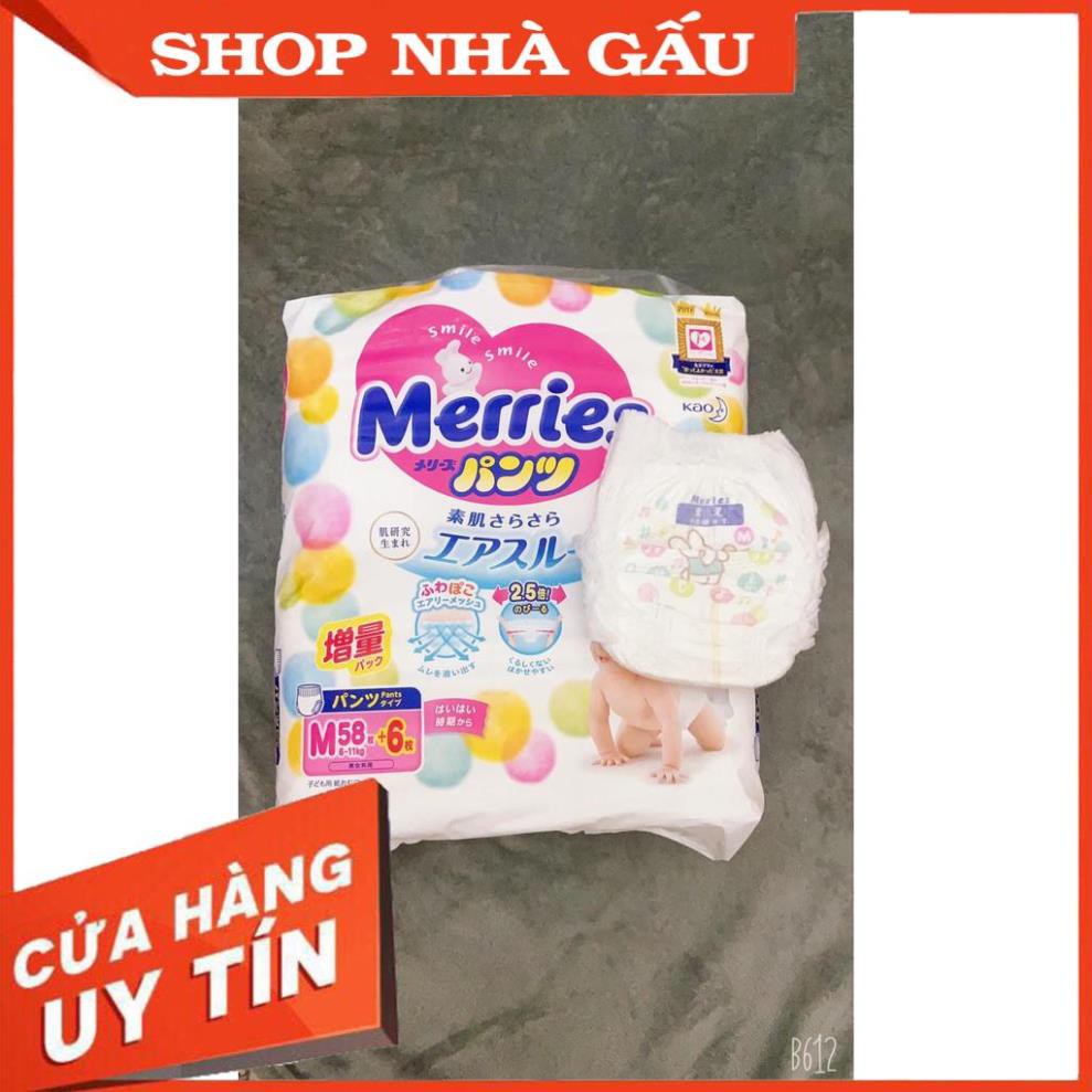 Bỉm Quần Merries Nội Địa Nhật Cộng Miếng Đủ Size - S/82+6 - M58+6 - L 44+6 - XL 38+6