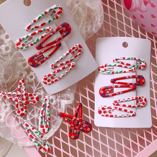 Bộ 6 cái kẹp tóc màu đỏ dễ thương