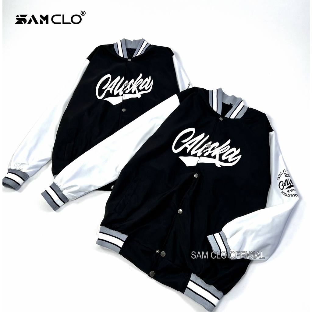 Áo khoác dù bomber 2 lớp nam nữ SAM CLO phong cách bóng chày form rộng unisex mặc cặp - couple in chữ ALASKA