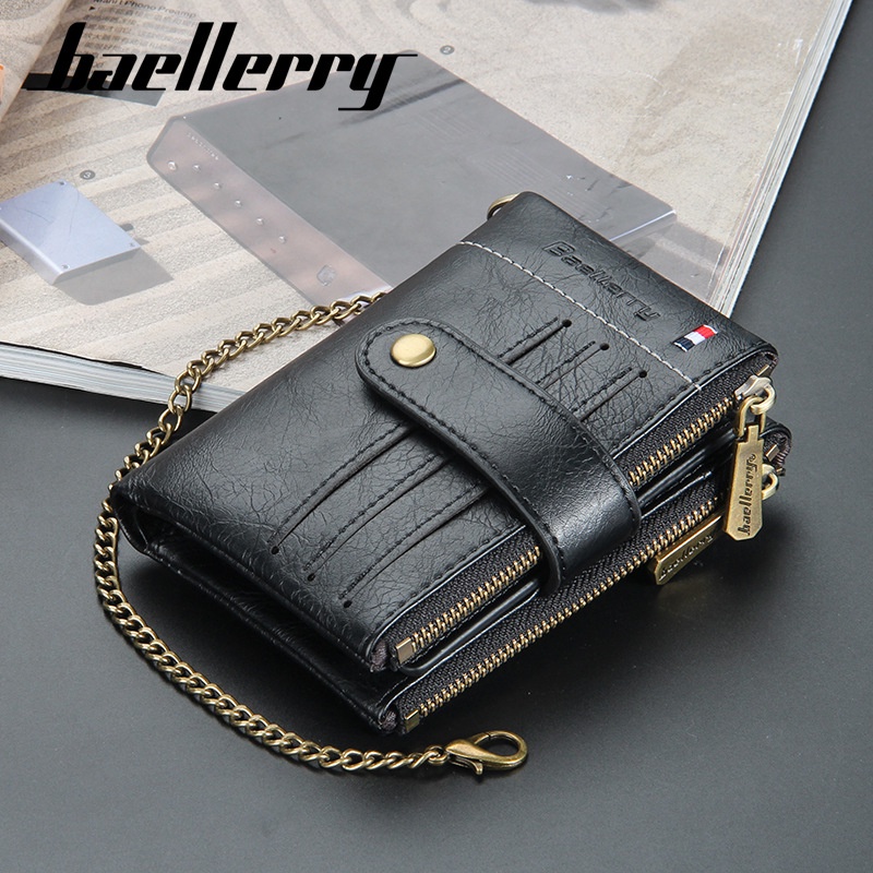 Baellerry Ví Da Ngắn Phong Cách Âu Mỹ Thời Trang Sang Trọng Cho Nam