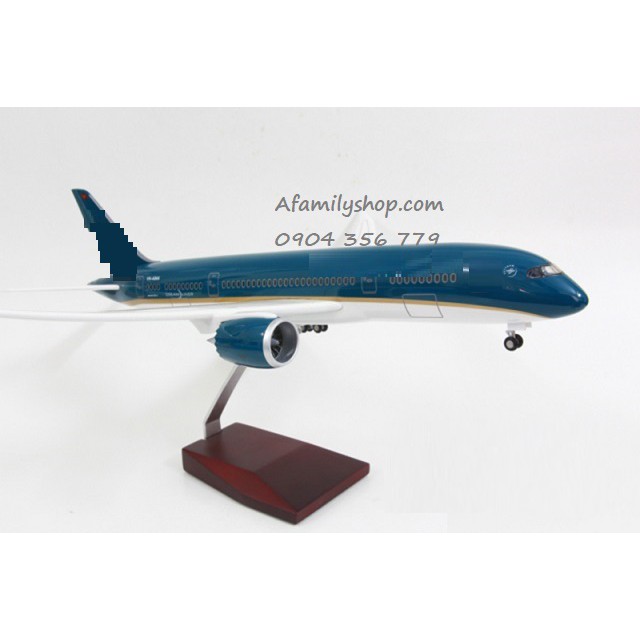 Mô hình máy bay tĩnh loại lớn Boeing B787 hàng không có bánh xe và đèn led