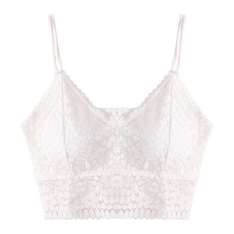 Áo bra ren hoa 2 dây có mút ngực dáng croptop cho nữ YUKI STORE 8812