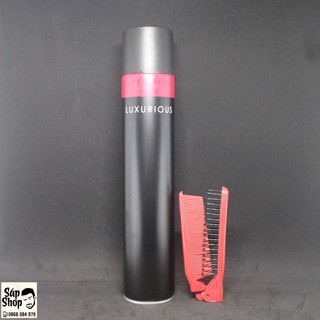 Gôm xịt tóc Luxurious chính hãng + tặng kèm lược gấp bỏ túi 2 đầu