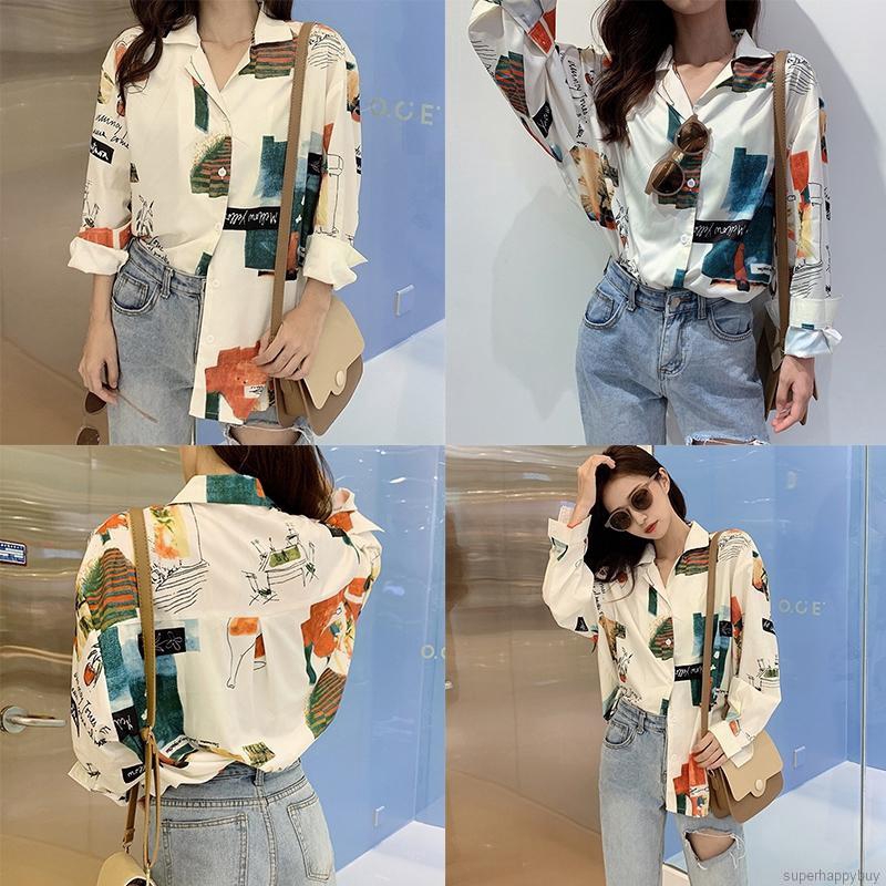Áo sơ mi nữ vải chiffon dáng rộng dài tay phong cách Hàn Quốc | BigBuy360 - bigbuy360.vn
