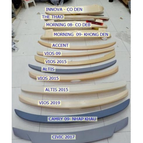 Đuôi gió liền cốp các dòng xe