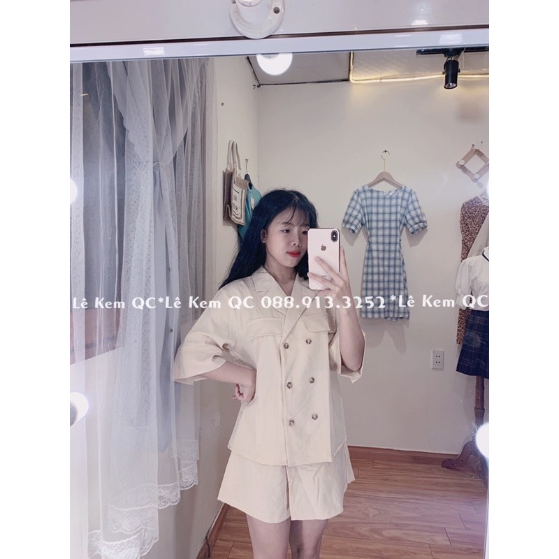 Sét Áo Kiểu Cổ Vest + Quần Váy Vạt Lệch ❤️ Ảnh Thật Video Kem Tự Chụp ❤️