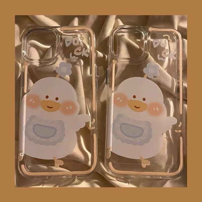 Ốp Điện Thoại Trong Suốt Hình Chú Vịt Dễ Thương Cho iphone 11 13 7 8 Plus 12 13Pro Max X XS Max 7 8 SE 2020