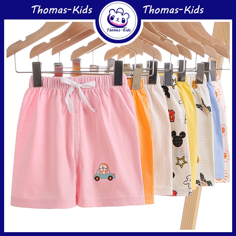 Quần Short Thể Thao Cotton Mỏng Thoải Mái Nhiều Màu Sắc Cho Bé 2-7 Tuổi