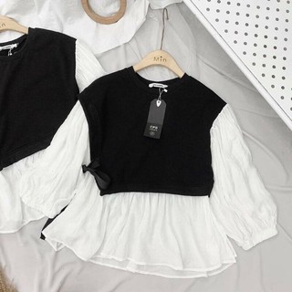 [NEW] VAY DU TIEC [FreeShip] (NEW) áo babydoll phối dáng xòe mặc lên chỉ có trẻ thêm chục tuổi ngen