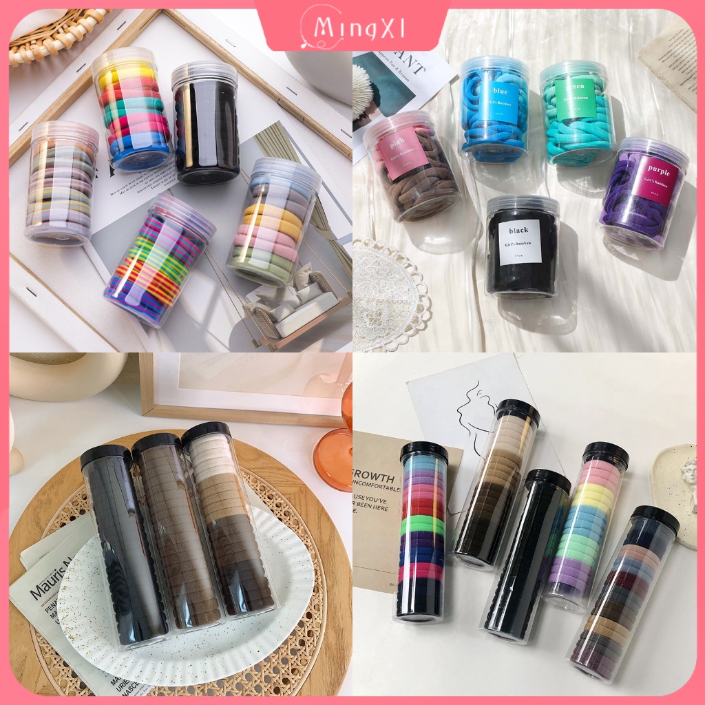 Set 5/10/20/50 Dây Buộc Tóc Cao Su Co Giãn Thời Trang Hàn Quốc