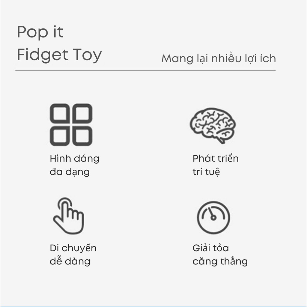 Pop it fidget toy giảm căng thẳng đầy đủ kích thước - ảnh sản phẩm 8