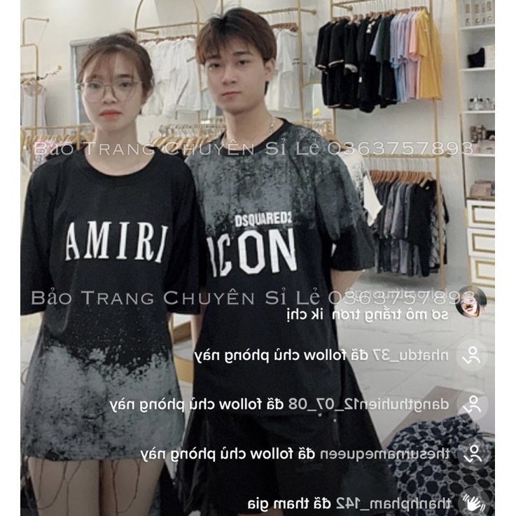 Áo Phông Loang Hot Trend ICON Chất Coton Đẹp Dày Form Rộng Freesize Nam Nữ Ulzzang Hàn Quốc Freesize