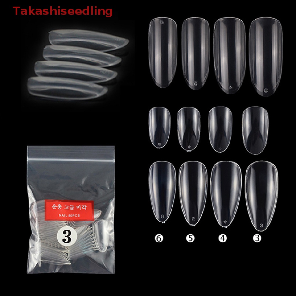 [Hàng mới về] Hộp 50 móng tay giả trong suốt dạng ốp tiện dụng