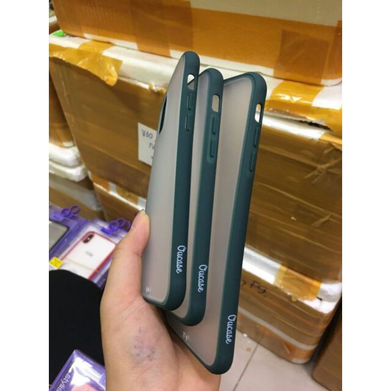 Ốp lưng Ou Case TPU cho iPhone 7plus/8plus/X/XS/XS MAX/11/ 11 Pro/ 11 ProMax lưng nhám viền màu